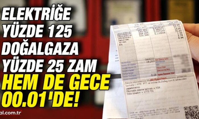 Elektrik yüzde 125, doğalgaz yüzde 25!