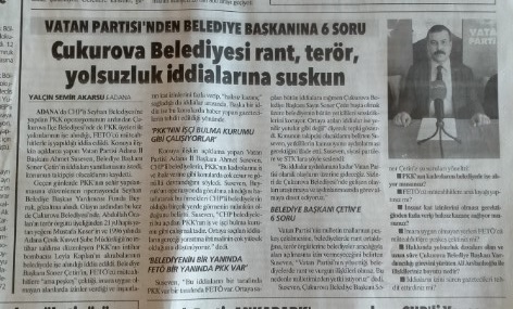 Çukurova Belediyesi iddialarla ilgili suskun!