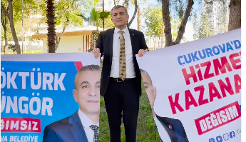 Çukurova’nın Bağımsız Başkan Adayı Göktürk Güngör’ün afişlerini kimler kesiyor?